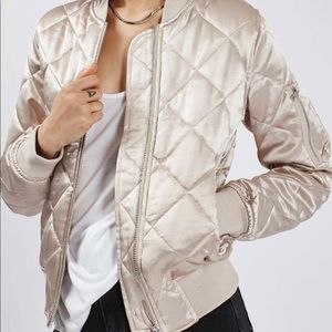 TopShop Pink Silk Bomber Jacket